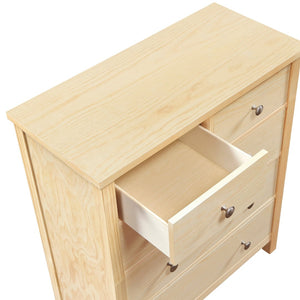 English Elm 5-drawers Pine Veneer Chest with Chrome Knobs Vertical Bedroom Storage Organizer B011P473069