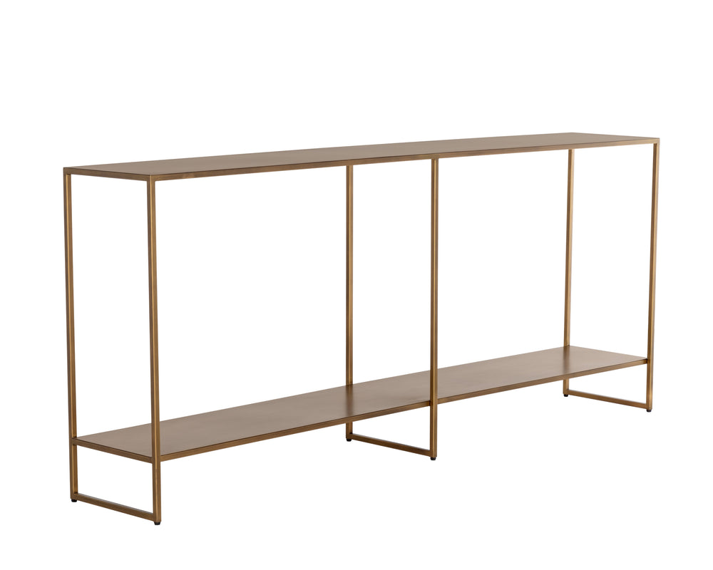 Sunpan Eiffel Console Table – Elegant Metal Design with Classic Style Perfect for Your Living Space Decor Antique Brass