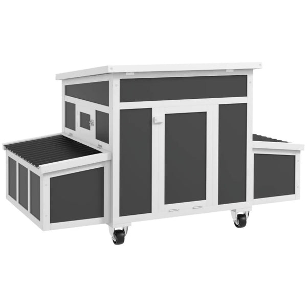 English Elm Pet Rabbit Hutch Two Story Fir Wood Cage with Rolling Casters and Pull Out Tray T3971P436517