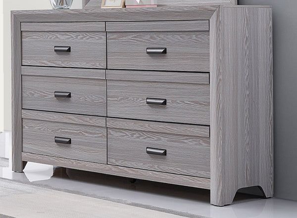 English Elm 1pc Five-Drawer Driftwood Chest with Cup Handles Rustic Wooden Bedroom Storage Tower, 31.1x16.5x47.5" Gray 60.5 L x 19 W x 41 H B011P234753