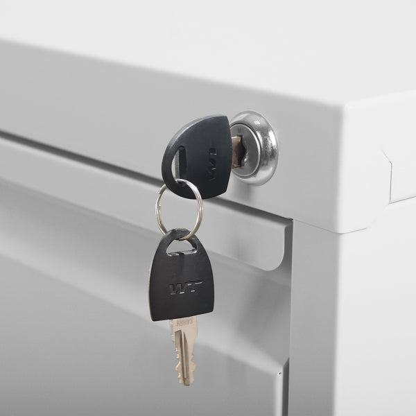 English Elm 5 Drawer Vertical File Cabinet on Wheels with Lock, Heavy-Duty Steel, Anti-Tilt Mobile Storage for A4/Letter/Legal Files White T2398P310088