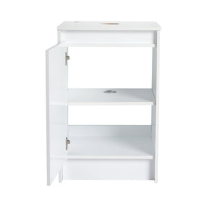 English Elm 20" Freestanding Bathroom Cabinet Glossy White Plywood Vanity with Soft-Close Doors & Top Board, Compact Luxury W999P312110