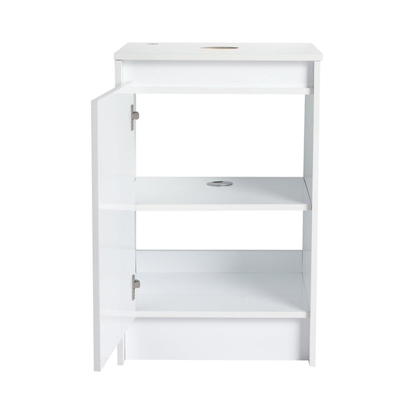 English Elm 20" Freestanding Bathroom Cabinet Glossy White Plywood Vanity with Soft-Close Doors & Top Board, Compact Luxury W999P312110