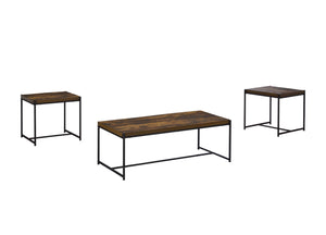 English Elm Nilda Two-tone Oak Coffee Table with Walnut Top and Dual Open Storage Shelves B2749P413287
