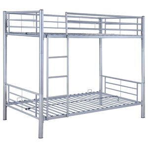 English Elm Marin Sleek Twin over Twin Bunk Bed in Industrial Silver or Black Metal — Durable, Space-Saving Design B062P340736