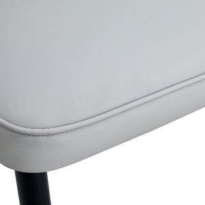 English Elm Table 7-Piece Modern Dining Set: Black Wood-Grain Table & 6 Light Gray Pu Chairs With Gold Accents W1151S04172-GIGA