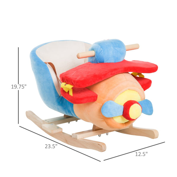 English Elm Kids Giraffe Plush Ride on Rocking Toy with Musical Ear Button and Safety Belt T3971P383941