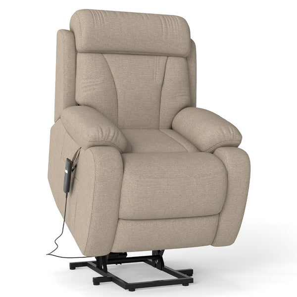 English Elm Power Lift Recliner Chair Velvet Upholstered Senior Assist Motorized Living Room Seat W1028S00061