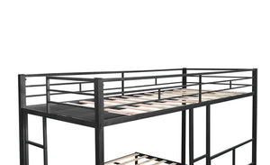 English Elm Triple Bunk Bed - Versatile L-Shaped Design, Sturdy Metal Frame, Noise-Free Slats & Built-In Side Table W427S00072-GIGA