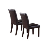 English Elm Leroux Upholstered Dining Chairs With Button Tufted, Dark Brown(Set Of 2)