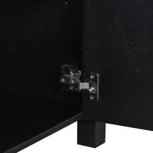 English Elm 30" Rustic Bathroom Vanity Espresso with Ceramic Sink, Soft-Close Doors, Adjustable Shelves, Open-Back Plumbing-Friendly Storage N729P290712P