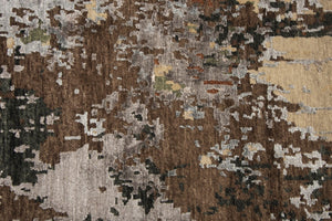 Alora Decor Noble Hand-Knotted Brown Runner Rug With Hand-Spun New Zealand Wool And Viscose Sheen For Halls 2'6" x 8' 01101110104122608