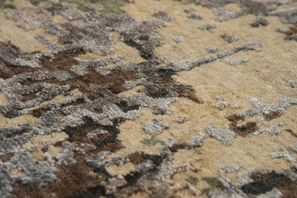 Alora Decor Noble Hand-Knotted Brown Runner Rug With Hand-Spun New Zealand Wool And Viscose Sheen For Halls 2'6" x 8' 01101110104122608