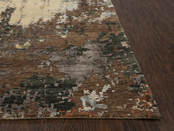 Alora Decor Noble Hand-Knotted Brown Runner Rug With Hand-Spun New Zealand Wool And Viscose Sheen For Halls 2'6" x 8' 01101110104122608