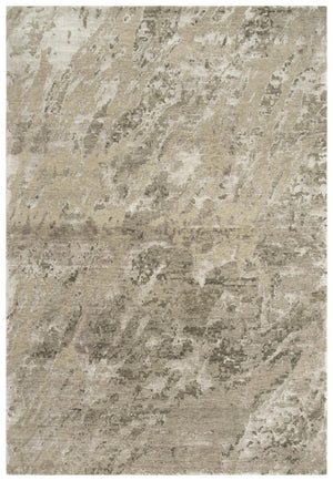 Alora Decor Noble Hand-Knotted Beige & Ivory Stripe Rug With Hand-Spun Nz Wool And Viscose Sheen, Luxe Texture 10' x 14' 01101110200041014
