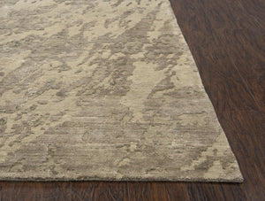 Alora Decor Noble Hand-Knotted Beige & Ivory Stripe Rug With Hand-Spun Nz Wool And Viscose Sheen, Luxe Texture 10' x 14' 01101110200041014