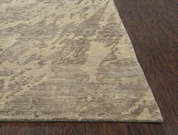 Alora Decor Noble Hand-Knotted Beige & Ivory Stripe Rug With Hand-Spun Nz Wool And Viscose Sheen, Luxe Texture 10' x 14' 01101110200041014