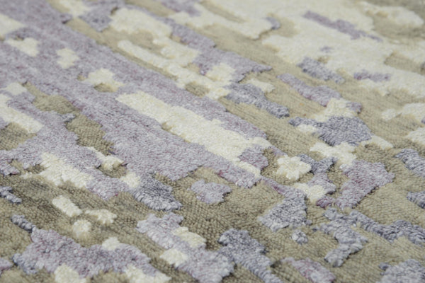 Alora Decor Noble Hand-Knotted Lavender Rectangle Rug — Hand-Spun New Zealand Wool With Viscose Sheen, Luxe Texture 9' x 12' 01101110512040912