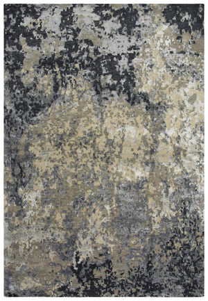 Alora Decor Noble Hand-Knotted Neutral Abstract Rug — Wool-Viscose Blend, Textured Hand-Carved Design For Modern Spaces 10' x 14' 01101110604331014