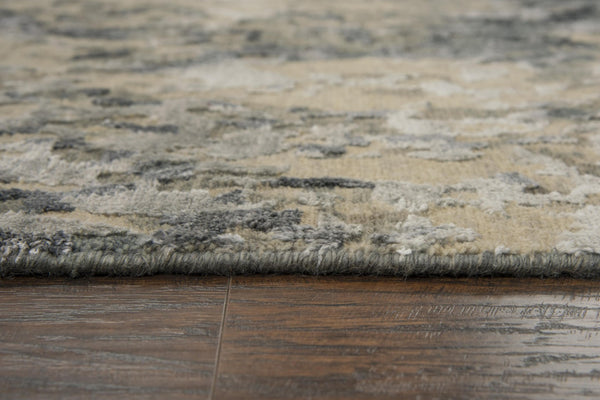 Alora Decor Noble Hand-Knotted Neutral Abstract Rug — Wool-Viscose Blend, Textured Hand-Carved Design For Modern Spaces 10' x 14' 01101110604331014