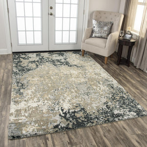 Alora Decor Noble Hand-Knotted Neutral Abstract Rug — Wool-Viscose Blend, Textured Hand-Carved Design For Modern Spaces 10' x 14' 01101110604331014
