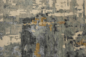 Alora Decor Noble Hand-Knotted Yellow Runner Rug With Hand-Spun Nz Wool & Viscose, Textured Modern-Industrial Appeal 2'6" x 8' 01101110733042608