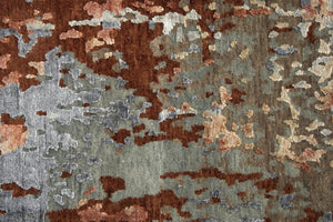 Alora Decor Noble Hand-Knotted Modern Abstract Rug In Wool-Viscose Blend With Distressed Texture And Depth 10' x 14' 01101110912331014