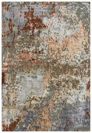 Alora Decor Noble Hand-Knotted Modern Abstract Rug In Wool-Viscose Blend With Distressed Texture And Depth 10' x 14' 01101110912331014