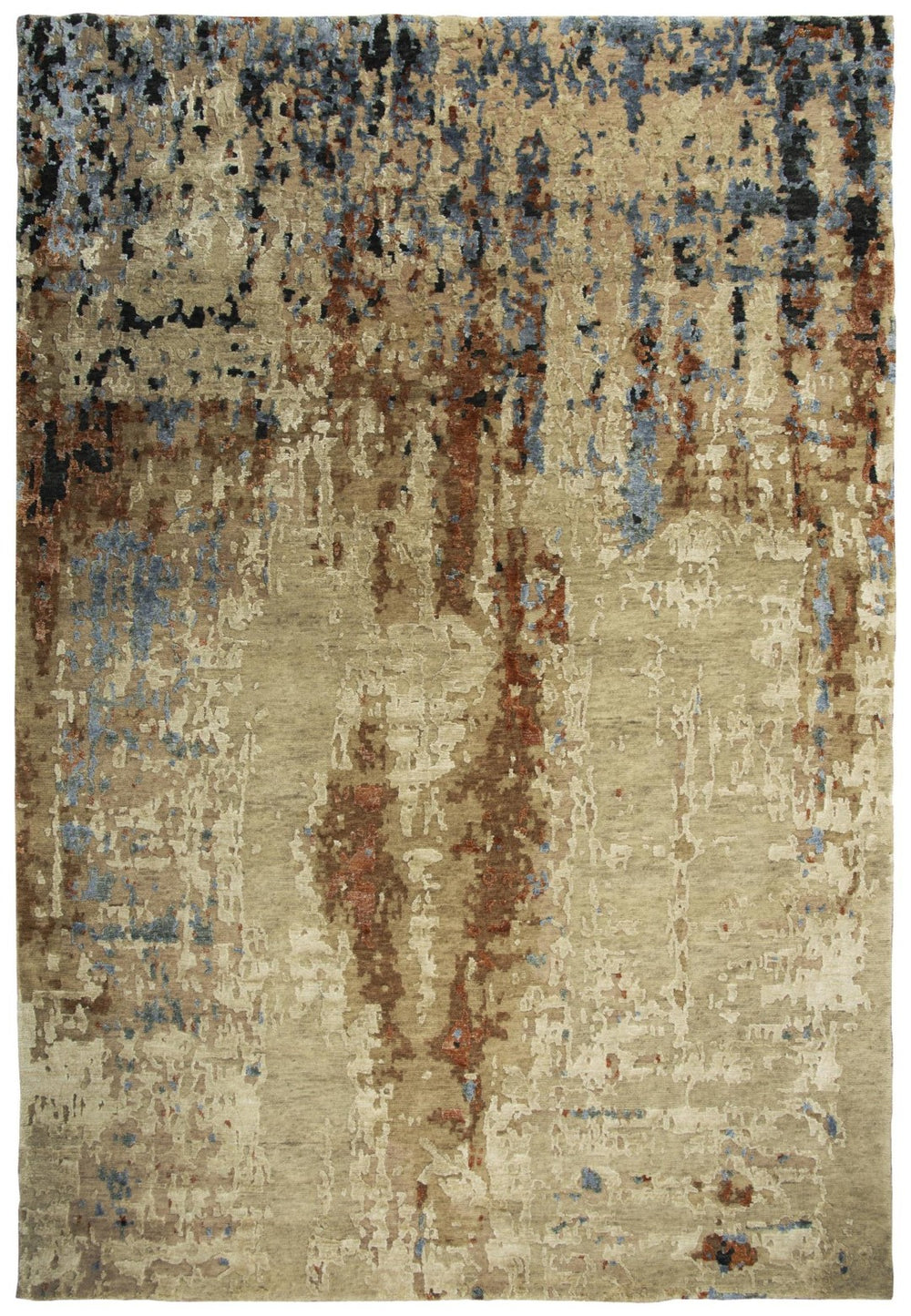 Alora Decor Noble Luxurious Hand-Knotted Beige Wool-Viscose Rug With Ombre Texture, Artisanal Finish For Modern Spaces 9' x 12' 01101111000040912
