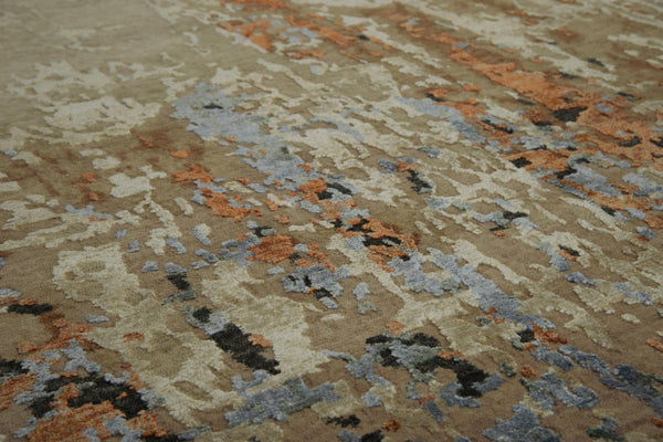 Alora Decor Noble Luxurious Hand-Knotted Beige Wool-Viscose Rug With Ombre Texture, Artisanal Finish For Modern Spaces 9' x 12' 01101111000040912
