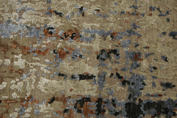 Alora Decor Noble Luxurious Hand-Knotted Beige Wool-Viscose Rug With Ombre Texture, Artisanal Finish For Modern Spaces 9' x 12' 01101111000040912