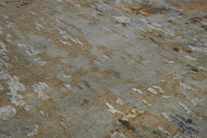 Alora Decor Noble Hand-Knotted Wool Viscose Abstract Rug With Carved Texture, Muted Neutrals And Subtle Shimmer 10' x 14' 01101111100541014