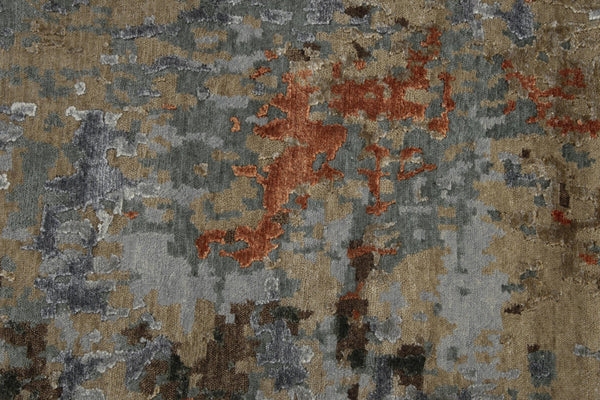 Alora Decor Noble Hand-Knotted Wool Viscose Abstract Rug With Carved Texture, Muted Neutrals And Subtle Shimmer 10' x 14' 01101111100541014