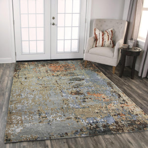 Alora Decor Noble Hand-Knotted Wool Viscose Abstract Rug With Carved Texture, Muted Neutrals And Subtle Shimmer 10' x 14' 01101111100541014