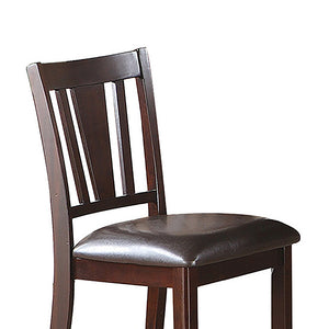 English Elm Darrell Metal Counter Height Chairs Set of 2 — Padded Bonded Leather Seats, Angled Back Support, Durable Dark Brown Finish SR011167