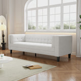 Christopher Knight Home® - Noble House - - 3-Seater Sofa, Upholstered Tufted Coach, Velvet Sofa, Ivory White