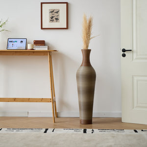 English Elm 39-Inch-Tall PVC Floor Vase Grey – 41" Elegant Modern Decorative Tall Freestanding Accent for Home W2796P193945