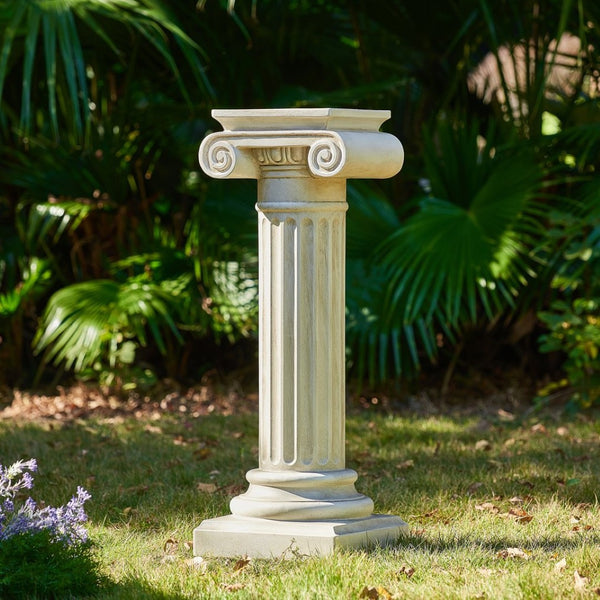 English Elm 39.3-inch Handcrafted Classical Column Pedestal for Entryway or Living Room Decor N772P389406W