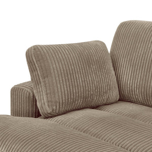 English Elm Large Corduroy Chaise Loveseat with Extended Leg Support for Relaxed Living Rooms Camel B2748S00009