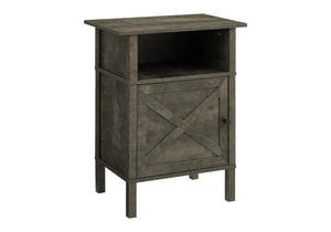 English Elm Accent Side Table with Open Shelf and Cabinet Storage for Compact Living Spaces Black B2710P461701