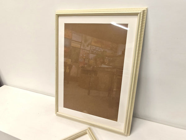 English Elm 18x24 Solid Wood Picture Frame with Replaceable Canvas, Acrylic Glass, Sturdy Backboard for Elegant Wall Decor White T3976P383243