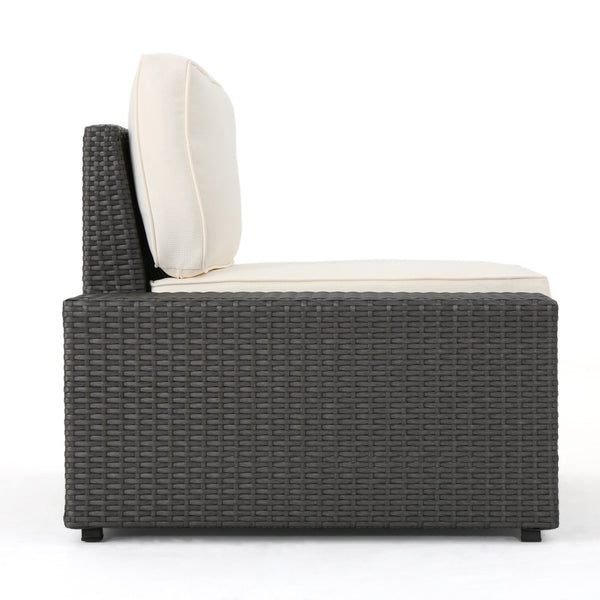 English Elm Santa Cruz Outdoor Pe Wicker Arm Chair Set with Weather Resistant Iron Frame 52974.00IRNGRY