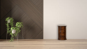 English Elm Solid Wood 3-Drawer Drum Chest In Chestnut – Versatile Nightstand, End Table & Storage Solution B182P279158-GIGA