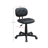 English Elm Low-Back Adjustable Office Chair With Pu Leather, Black