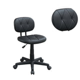 English Elm Low-Back Adjustable Office Chair With Pu Leather, Black