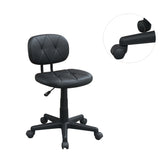 English Elm Low-Back Adjustable Office Chair With Pu Leather, Black