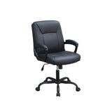 English Elm Adjustable Height Office Chair With Padded Armrests, Black