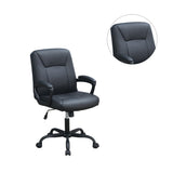 English Elm Adjustable Height Office Chair With Padded Armrests, Black