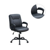 English Elm Adjustable Height Office Chair With Padded Armrests, Black