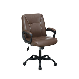 English Elm Adjustable Height Office Chair With Padded Armrests, Brown